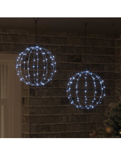 Palla 2 pz Bianco freddo 30 x 30 x 32 cm Metallo 192 LED