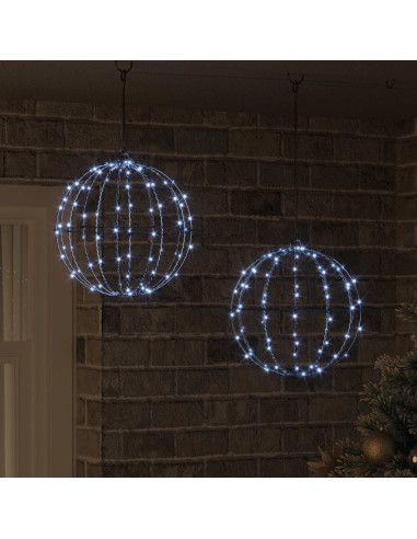 Palla 2 pz Bianco freddo 30 x 30 x 32 cm Metallo 192 LED