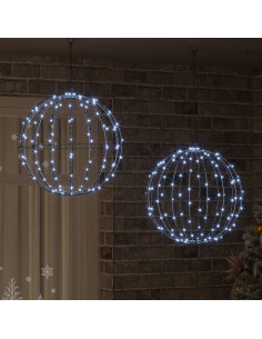 Palla 2 pz Bianco freddo 50 x 50 x 52 cm Metallo 320 LED