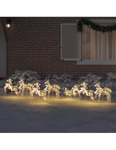 Renne LED 7 pz 40 LED Multicolore 42 x 15 x 64 cm PET