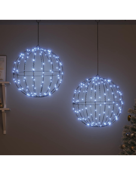 Palla 2 pz Bianco freddo 50 x 50 x 52 cm Metallo 320 LED