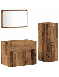 Set di mobili per il bagno 3 pz Legno vecchio 60 x 38,5 x 46 cm 2