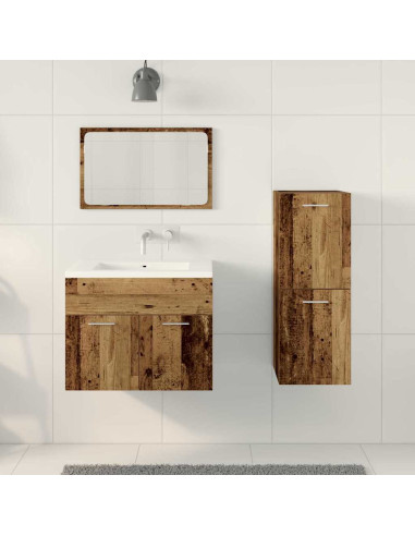 Set di mobili per il bagno 3 pz Legno vecchio 60 x 38,5 x 46 cm