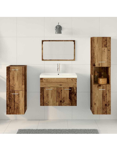 Set di mobili per il bagno 4 pz Legno vecchio 60 x 38,5 x 46 cm