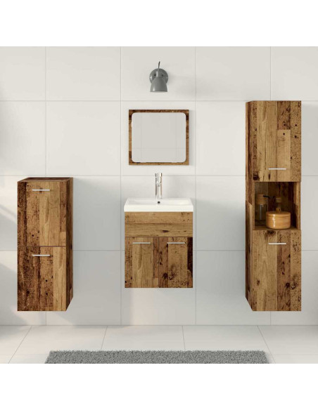 Set di mobili per il bagno 4 pz Legno vecchio 41 x 38,5 x 46 cm
