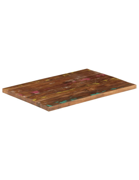 Piano Tavolo 90x70x1,5 cm Rettangolare in Massello di Recupero
