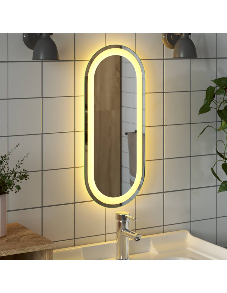 Specchio da bagno LED Trasparente 60 x 25 cm vetro temperato