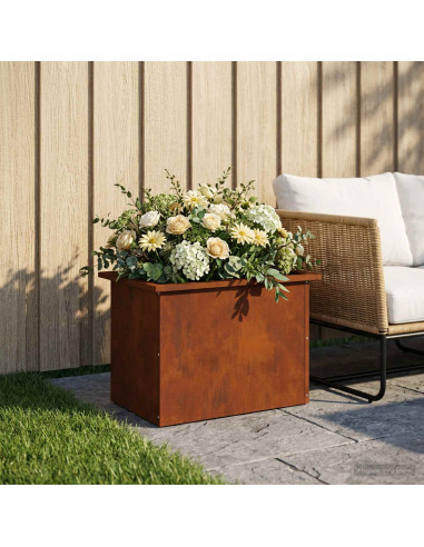 Fioriera da giardino con LED Ruggine 40 x 60 x 40 cm
