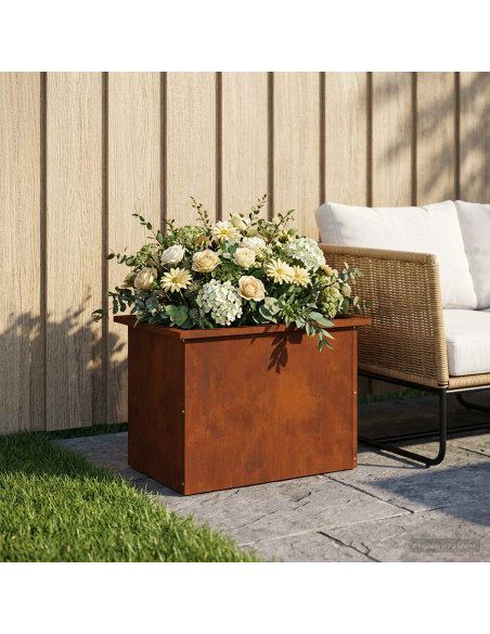 Fioriera da giardino con LED Ruggine 40 x 60 x 40 cm