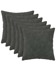 Federa 6 pcs HEERLEN Antracite 35 x 35 cm Fleece in microfibra