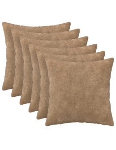 Federa 6 pcs HEERLEN Tortora 35 x 35 cm Fleece in microfibra