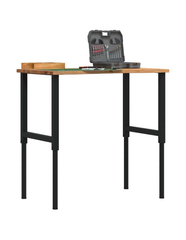 Banco Lavoro Marrone Chiaro 100x60x(71,5-98) cm Legno di Rovere