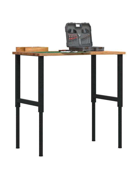 Banco Lavoro Marrone Chiaro 100x60x(71,5-98) cm Legno di Rovere