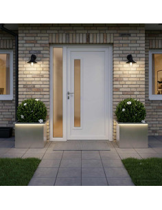Fioriera da giardino con LED 2 pz Argento 40 x 60 x 40 cm