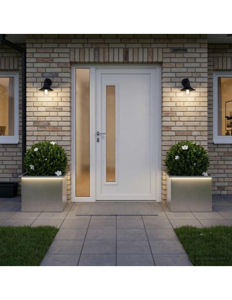 Fioriera da giardino con LED 2 pz Argento 40 x 60 x 40 cm