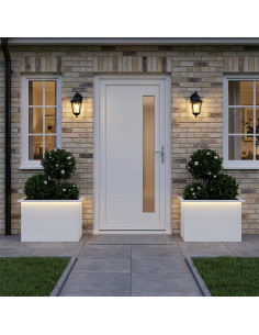 Fioriera da giardino con LED 2 pz Bianco 40 x 60 x 40 cm