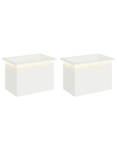 Fioriera da giardino con LED 2 pz Bianco 40 x 60 x 40 cm