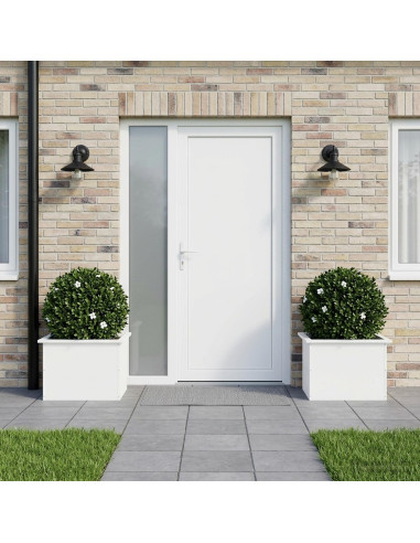 Fioriera da giardino con LED 2 pz Bianco 40 x 60 x 40 cm