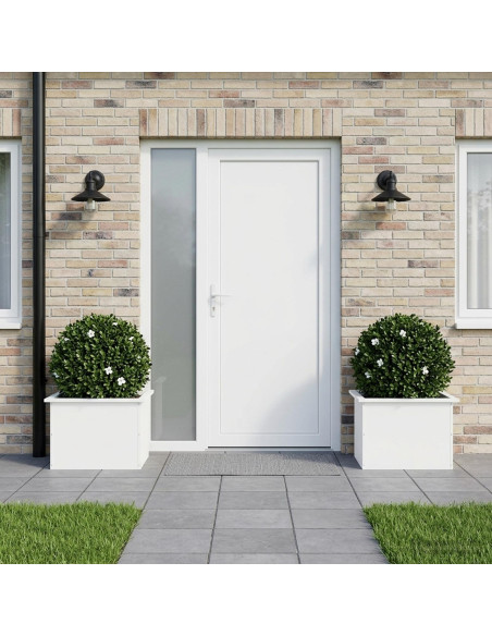 Fioriera da giardino con LED 2 pz Bianco 40 x 60 x 40 cm