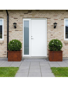 Fioriera da giardino con LED 2 pz Ruggine 40 x 60 x 40 cm
