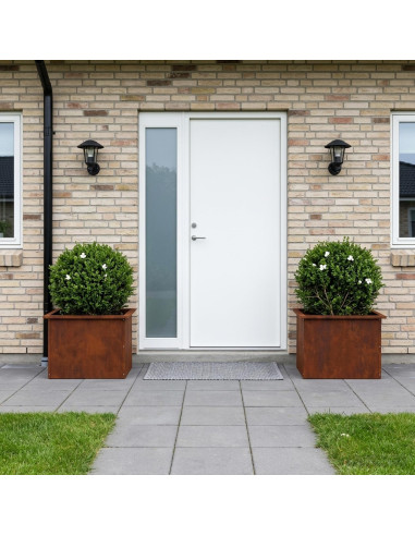 Fioriera da giardino con LED 2 pz Ruggine 40 x 60 x 40 cm