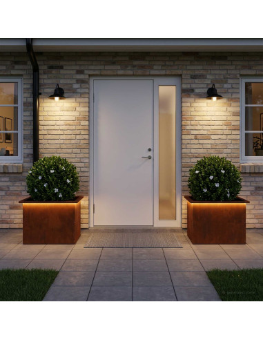 Fioriera da giardino con LED 2 pz Ruggine 40 x 60 x 40 cm