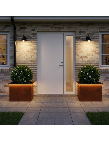Fioriera da giardino con LED 2 pz Ruggine 40 x 60 x 40 cm