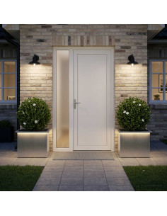 Fioriera da giardino con LED 2 pz Argento 40 x 60 x 40 cm