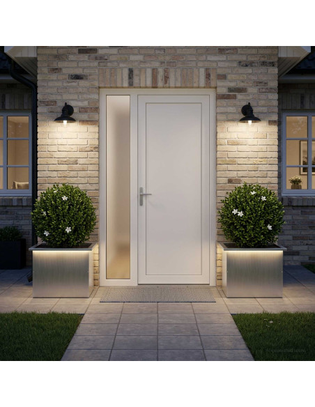 Fioriera da giardino con LED 2 pz Argento 40 x 60 x 40 cm