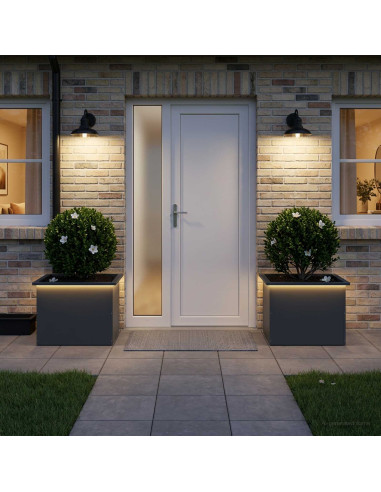 Fioriera da giardino con LED 2 pz Antracite 40 x 60 x 40 cm