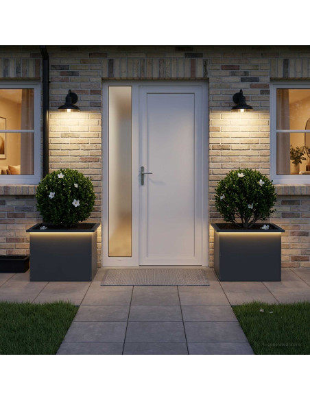 Fioriera da giardino con LED 2 pz Antracite 40 x 60 x 40 cm