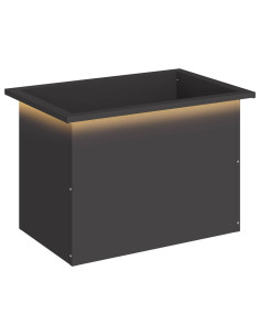 Fioriera da giardino con LED Nero 40 x 60 x 40 cm Acciaio 2