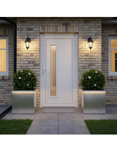 Fioriera da giardino con LED 2 pz Argento 40 x 40 x 40 cm