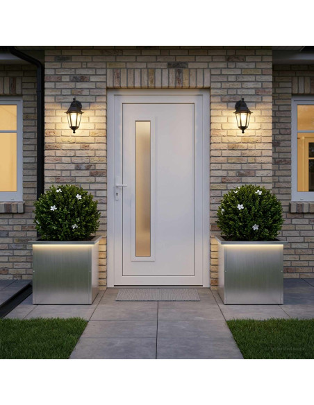 Fioriera da giardino con LED 2 pz Argento 40 x 40 x 40 cm