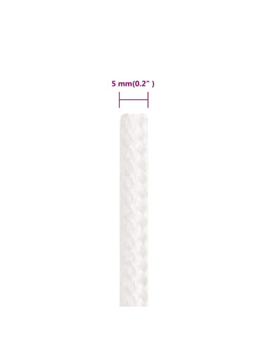 Corda per barca Completamente Bianca 5 mm 250 m in Polipropilene