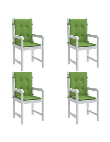 Cuscini Sedia Schiena Bassa 4 pz Verde Mélange 100x50x4 Tessuto