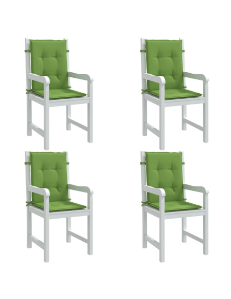 Cuscini Sedia Schiena Bassa 4 pz Verde Mélange 100x50x4 Tessuto