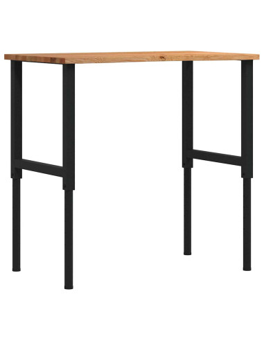 Banco Lavoro Marrone Chiaro 100x60x(71,5-98) cm Legno di Rovere