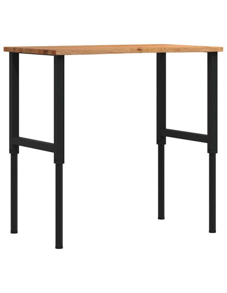 Banco Lavoro Marrone Chiaro 100x60x(71,5-98) cm Legno di Rovere
