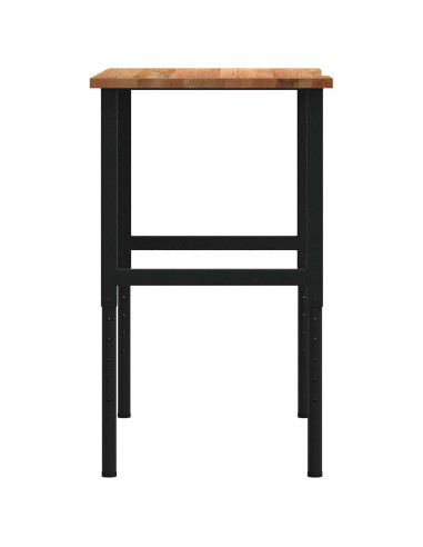 Banco Lavoro Marrone Chiaro 100x60x(71,5-98) cm Legno di Rovere