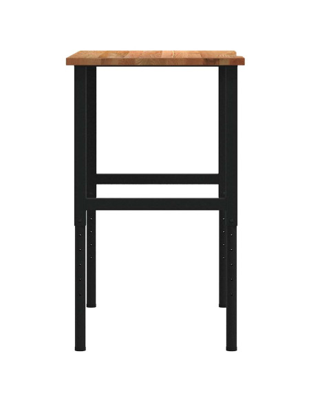 Banco Lavoro Marrone Chiaro 100x60x(71,5-98) cm Legno di Rovere