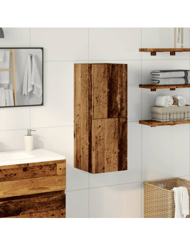 Mobile Pensile da Bagno Legno Antico 30x30x80 cm in Truciolato