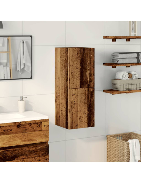 Mobile Pensile da Bagno Legno Antico 30x30x80 cm in Truciolato