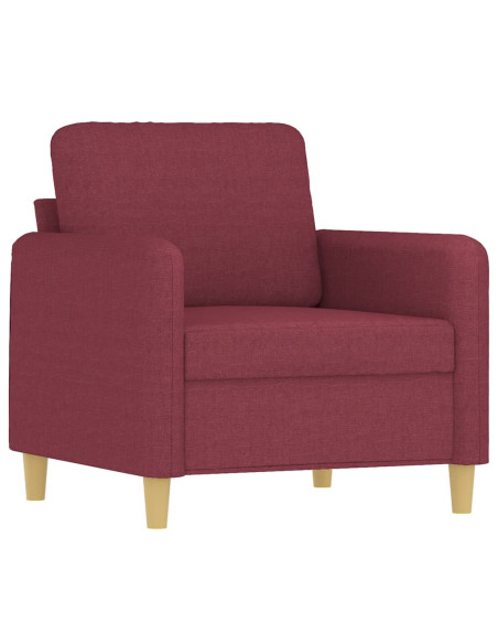 Set di Divani 4 pz con Cuscini Rosso Vino in Tessuto