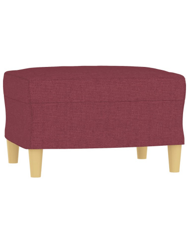 Set di Divani 3 pz con Cuscini Rosso Vino in Tessuto