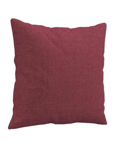 Set di Divani 3 pz con Cuscini Rosso Vino in Tessuto