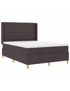 Letto a molle con strisce LED Marrone 160 x 200 cm Tessuto 2