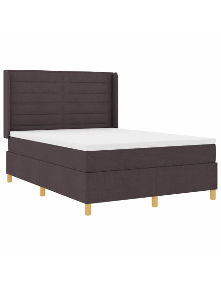 Letto a molle con strisce LED Marrone 160 x 200 cm Tessuto