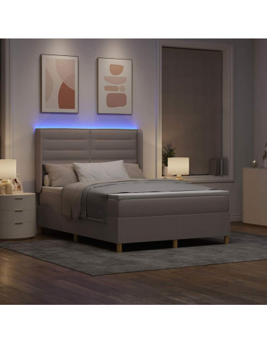Letto a molle con strisce LED Talpa 160 x 200 cm Tessuto
