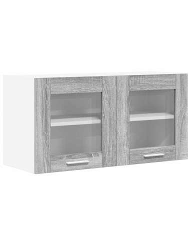 Armadio pensile Grigio Sonoma e Bianco 80 x 31 x 40 cm